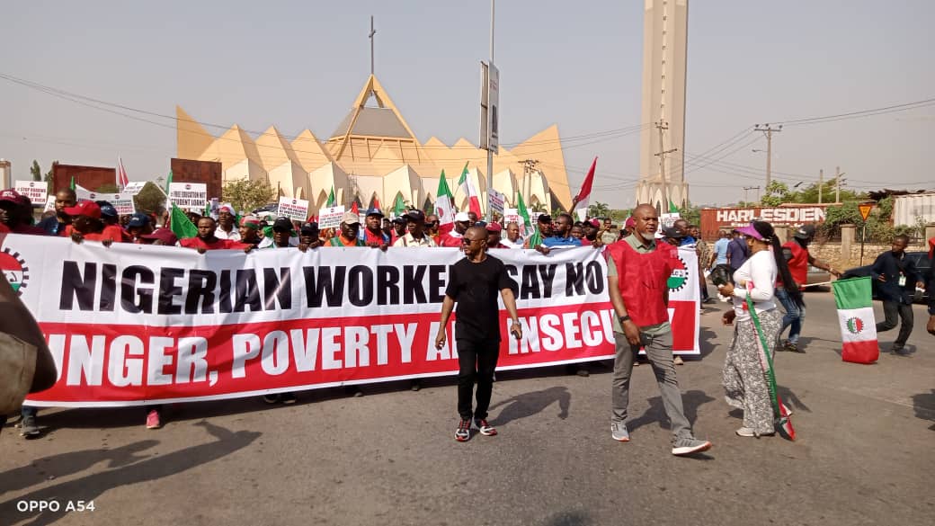 NLC Begins Protest In Abuja The Telegraph Nigeria