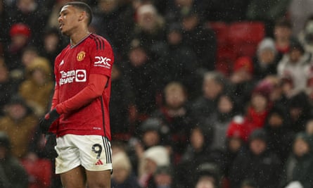 Anthony Martial looks dejected during the Premier League match between Manchester United and Bournemouth at Old Trafford